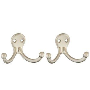 DOUBLE CLOTHES HOOKS-PACK OF 2-NEW-NATIONAL HARDWARE-NEW
